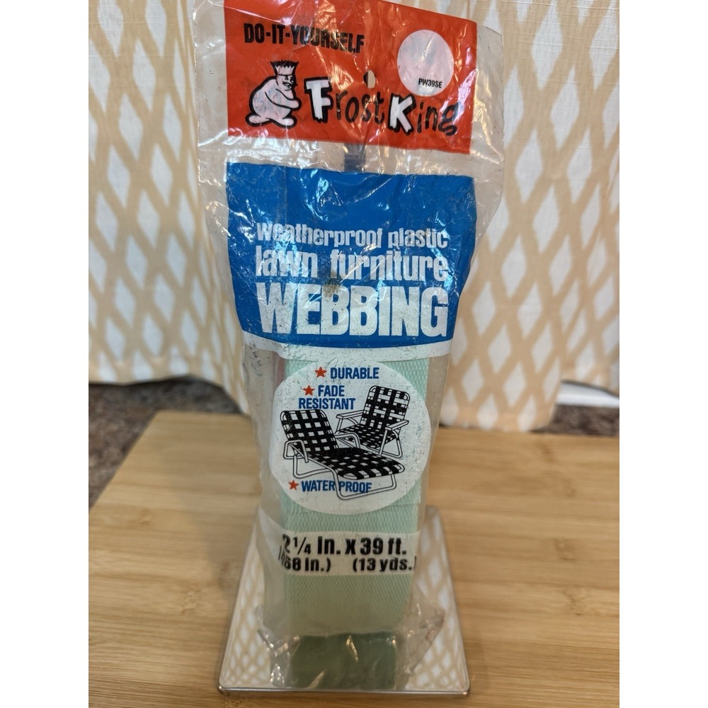 Mint Green Vtg Frost King Lawn Furniture Webbings Unopened 2 1/4" x 39' PW39SE
